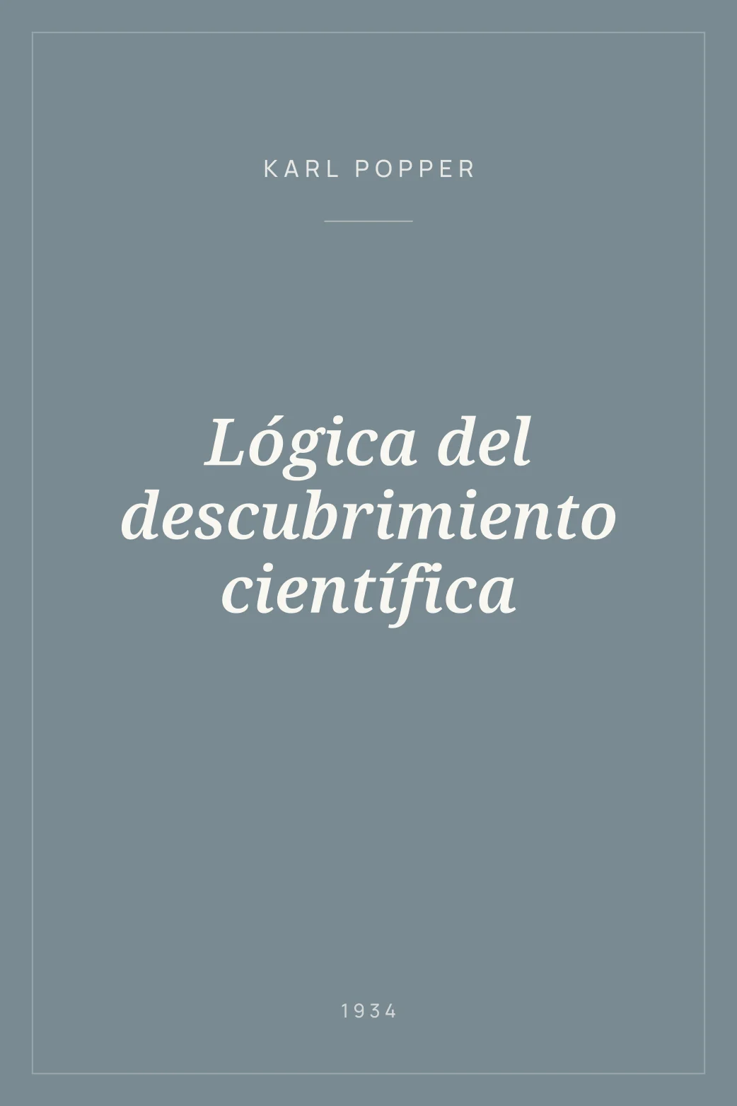 Portada de Lógica del descubrimiento científica