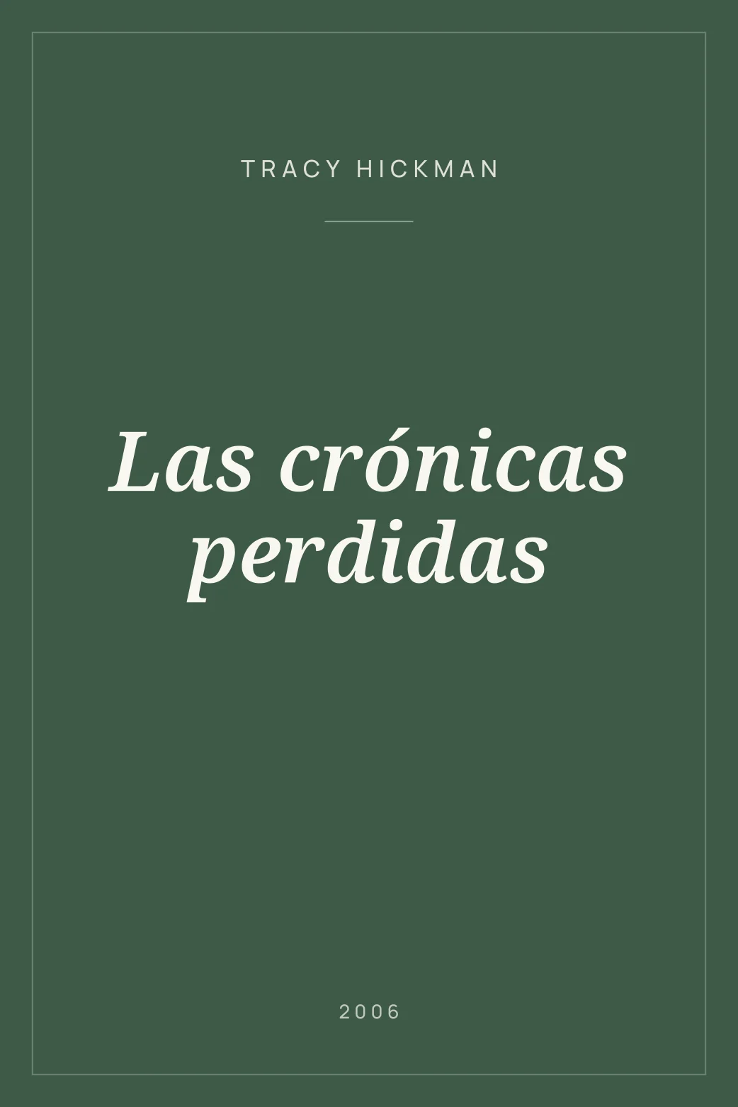 Portada de Las crónicas perdidas