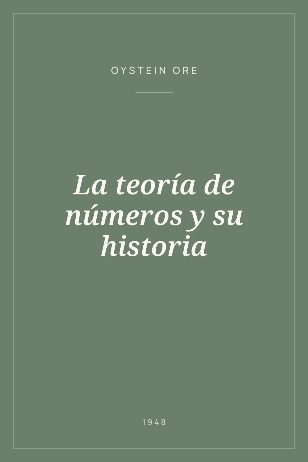 Portada de La teoría de números y su historia