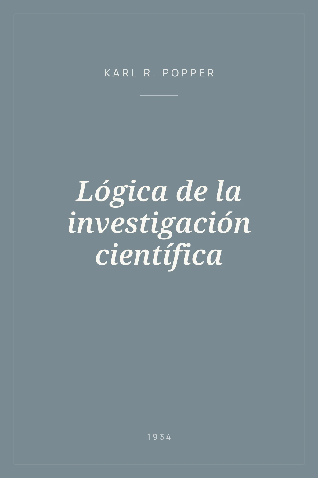 Portada de Lógica de la investigación científica
