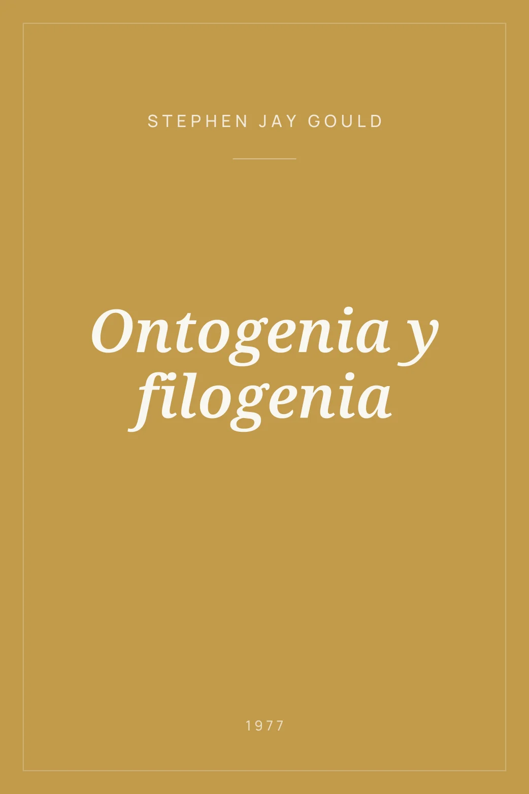 Portada de Ontogenia y filogenia