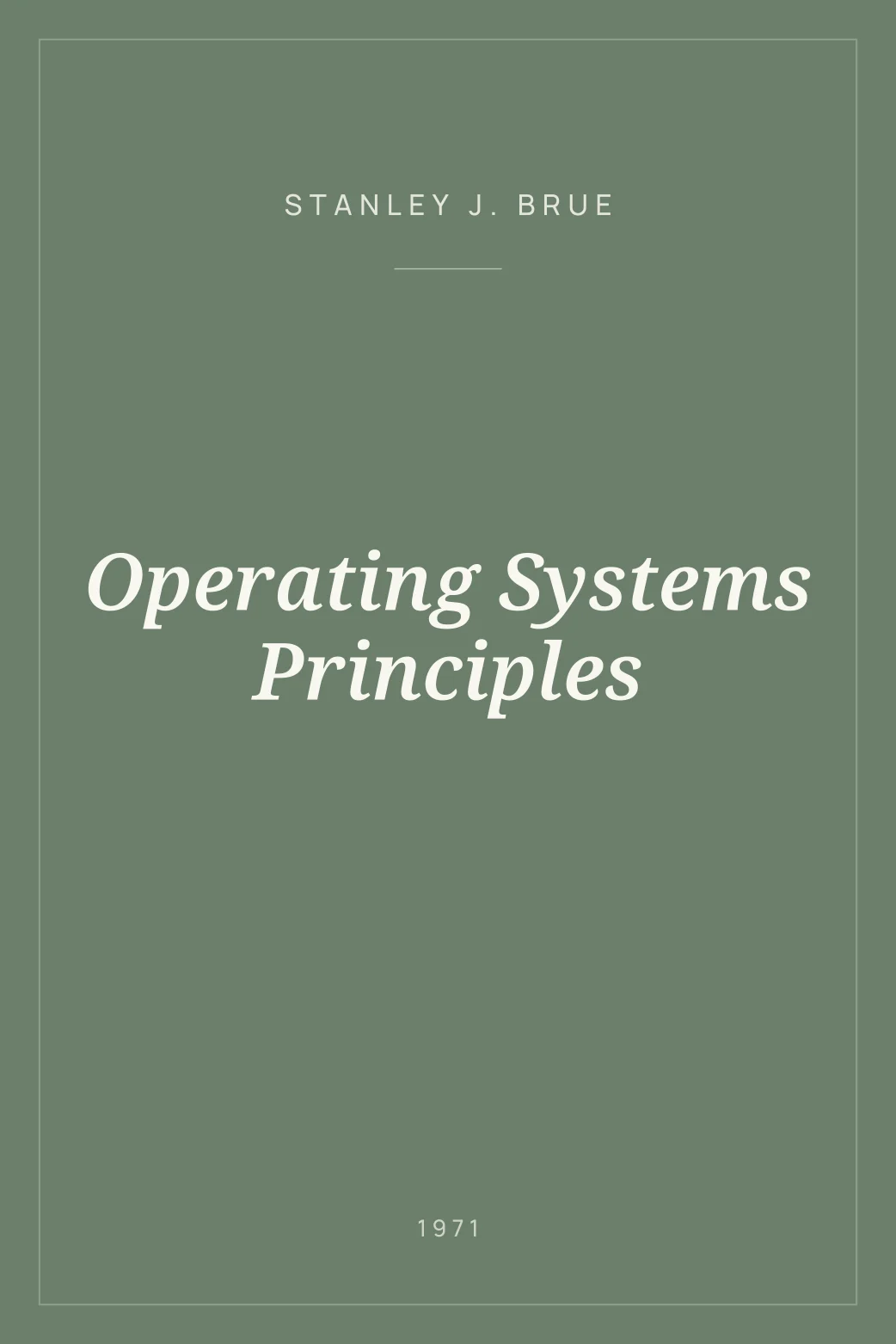 Portada de Operating Systems Principles