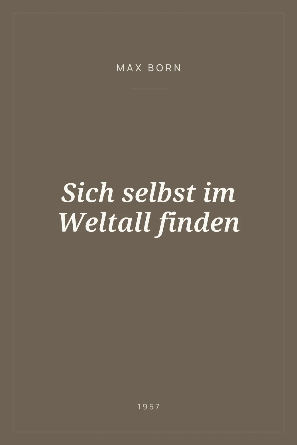 Portada de Sich selbst im Weltall finden