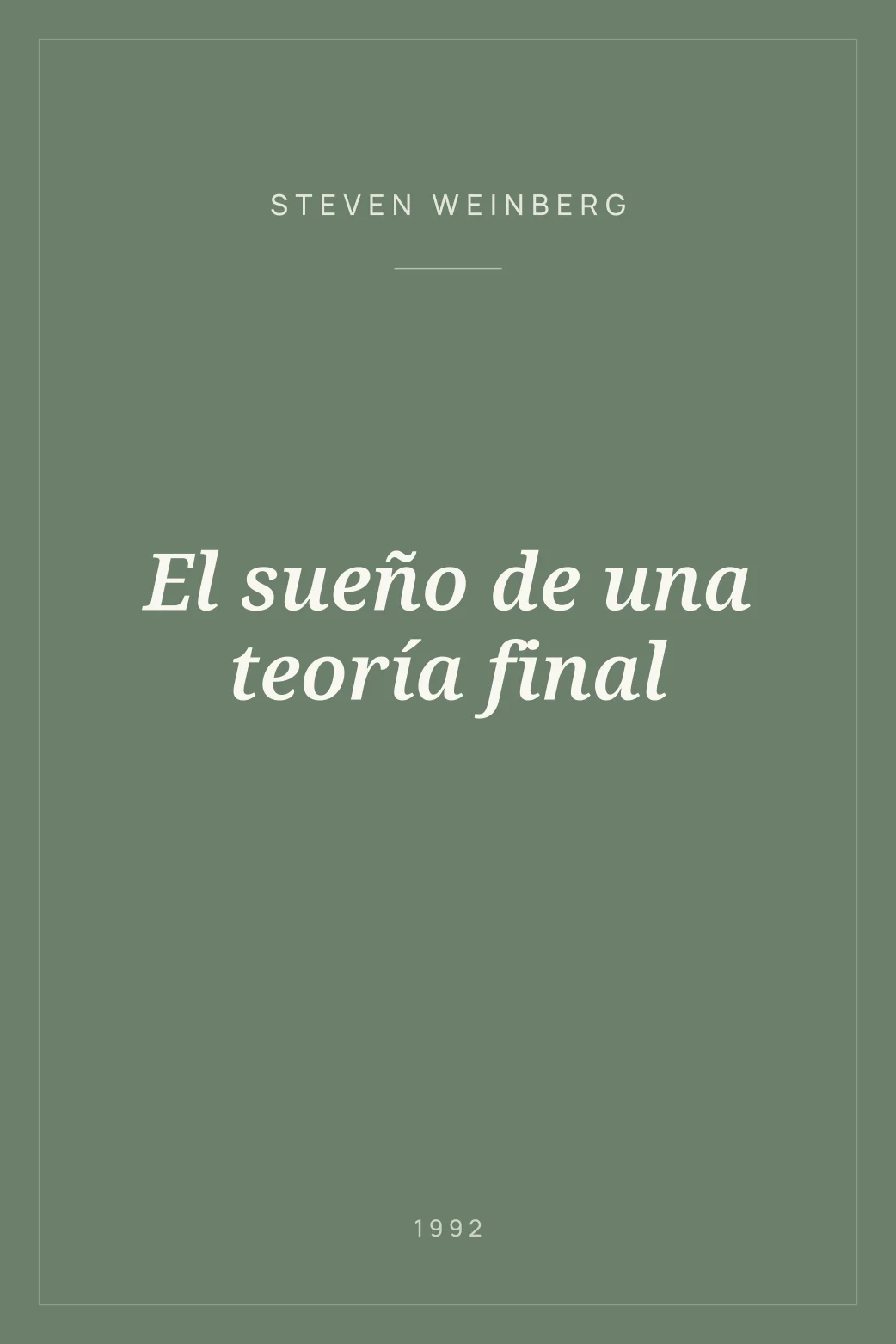 Portada de El sueño de una teoría final