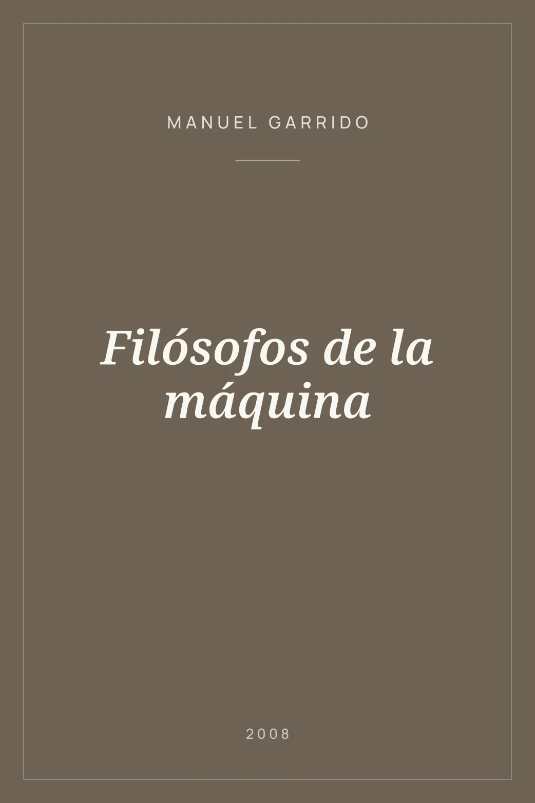 Portada de Filósofos de la máquina
