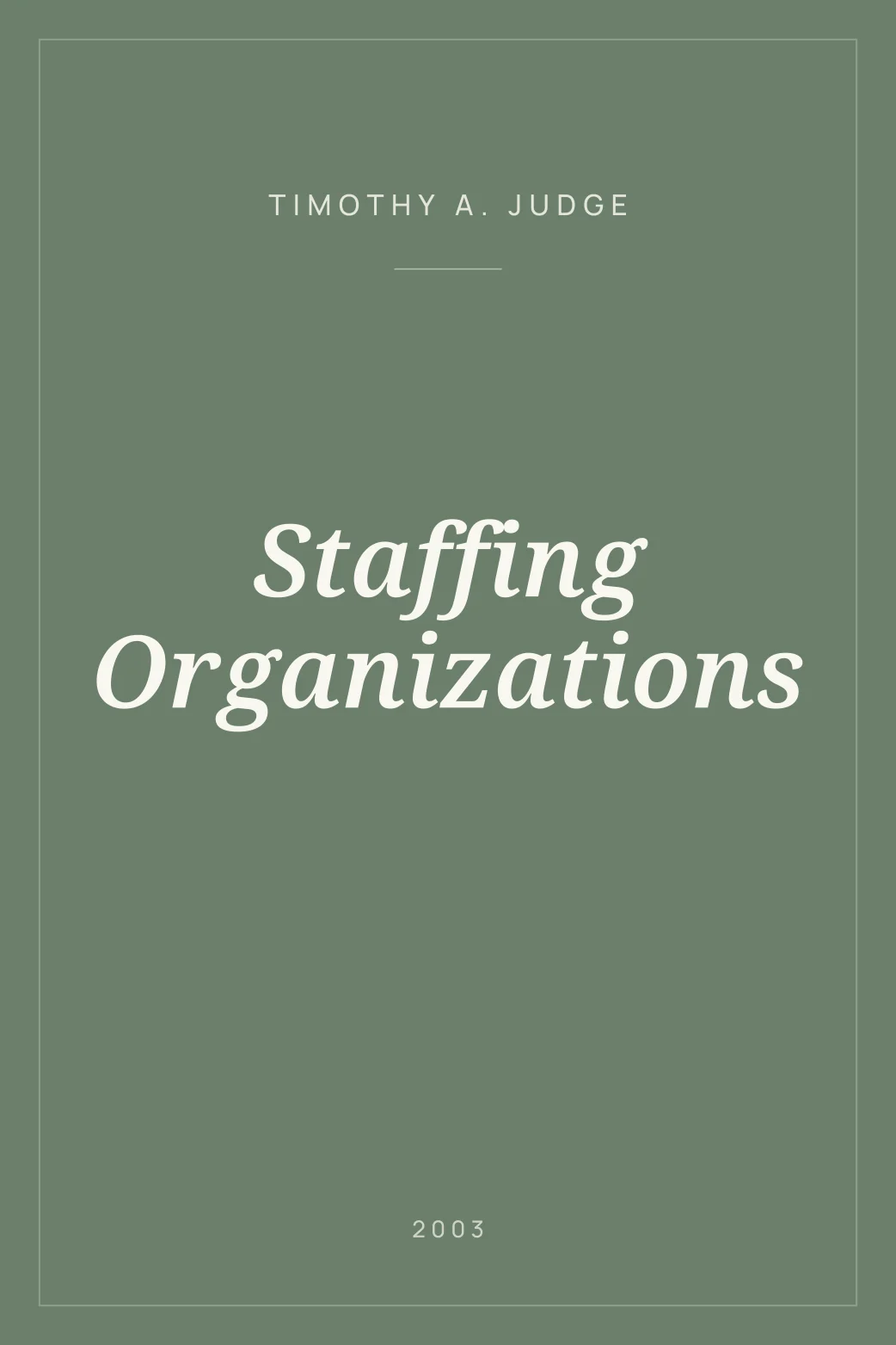 Portada de Staffing Organizations
