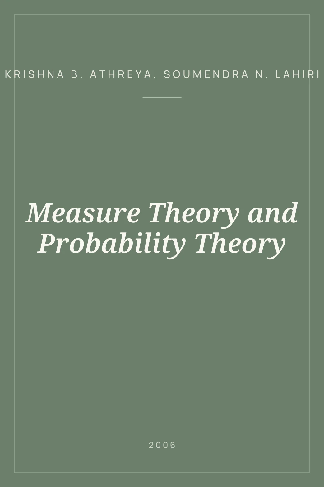 Portada de Measure Theory and Probability Theory