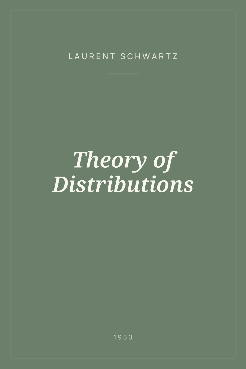 Portada de Theory of Distributions