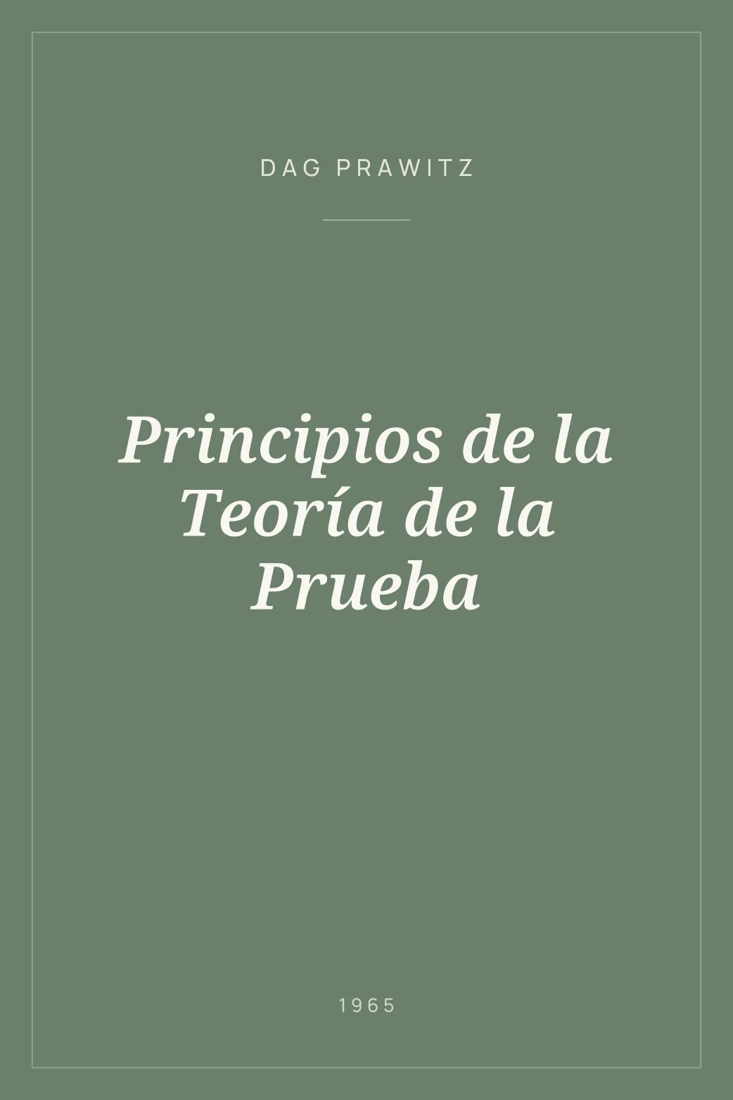 Portada de Principios de la Teoría de la Prueba