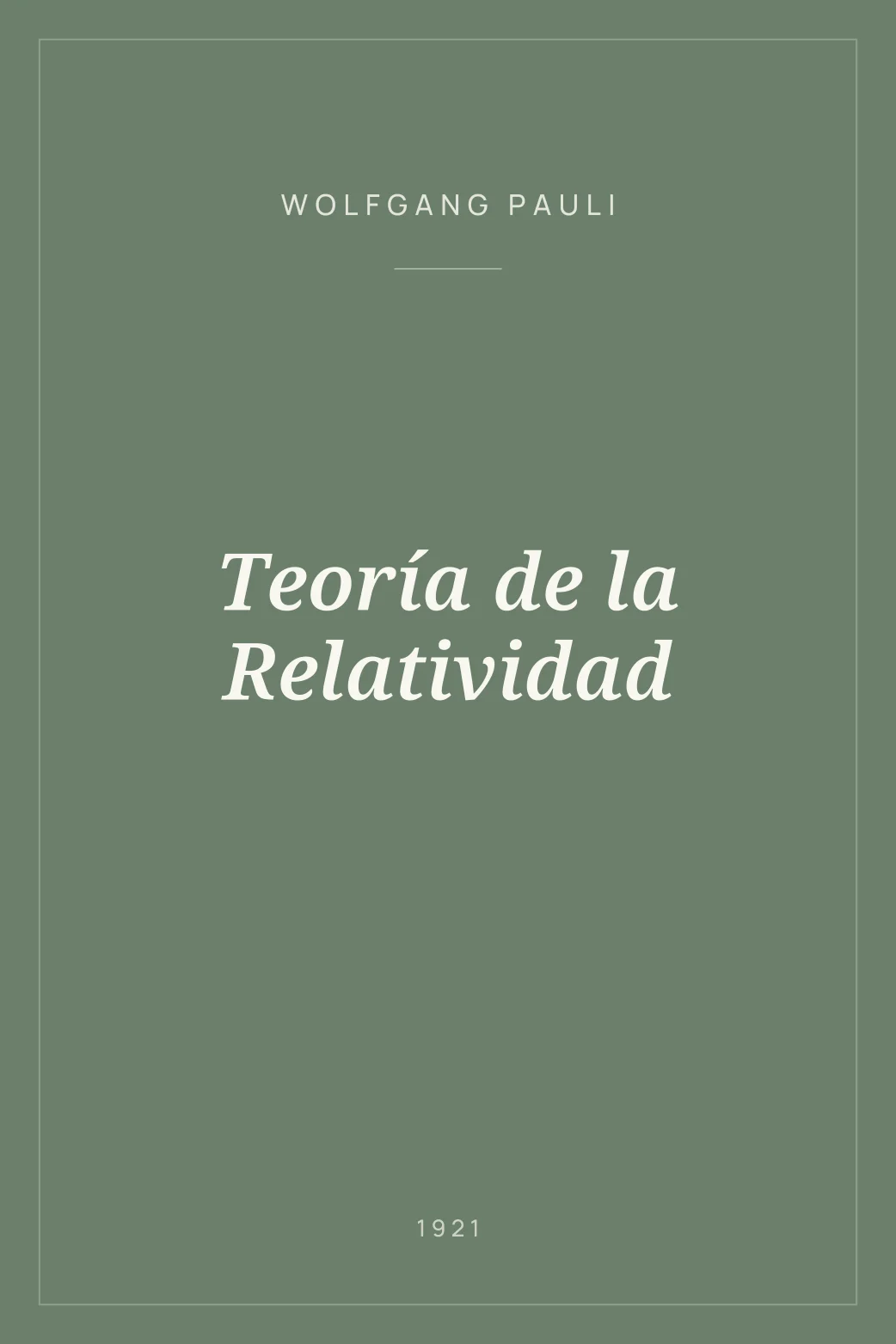 Portada de Teoría de la Relatividad