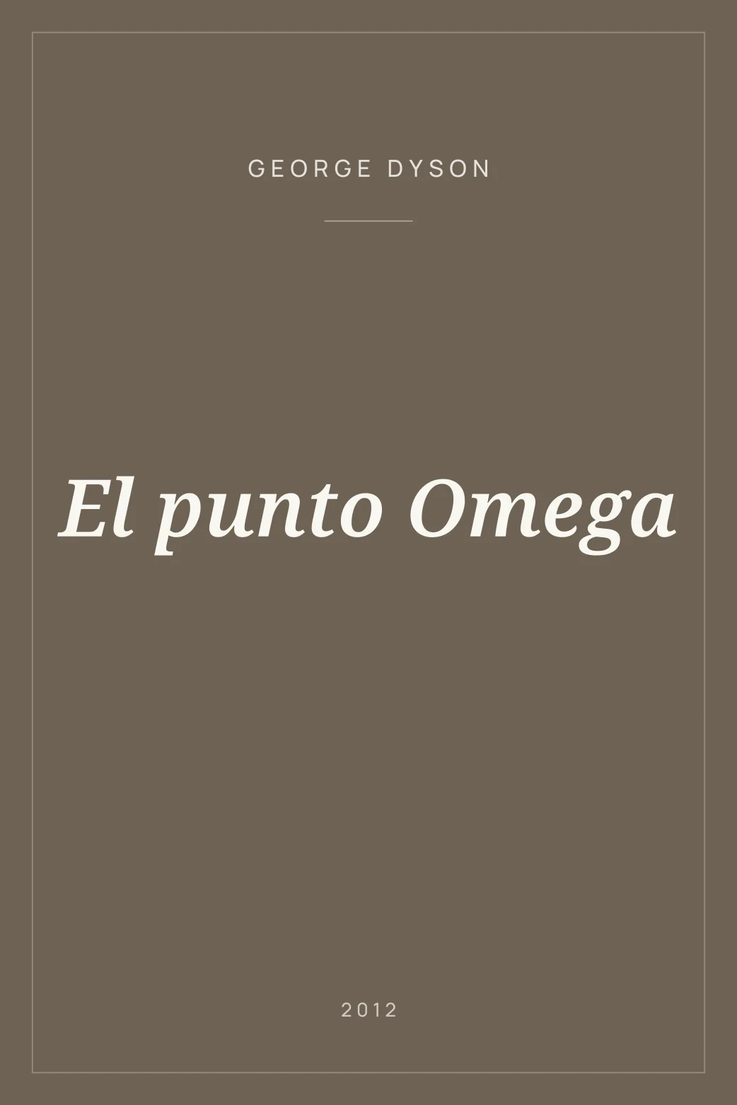 Portada de El punto Omega
