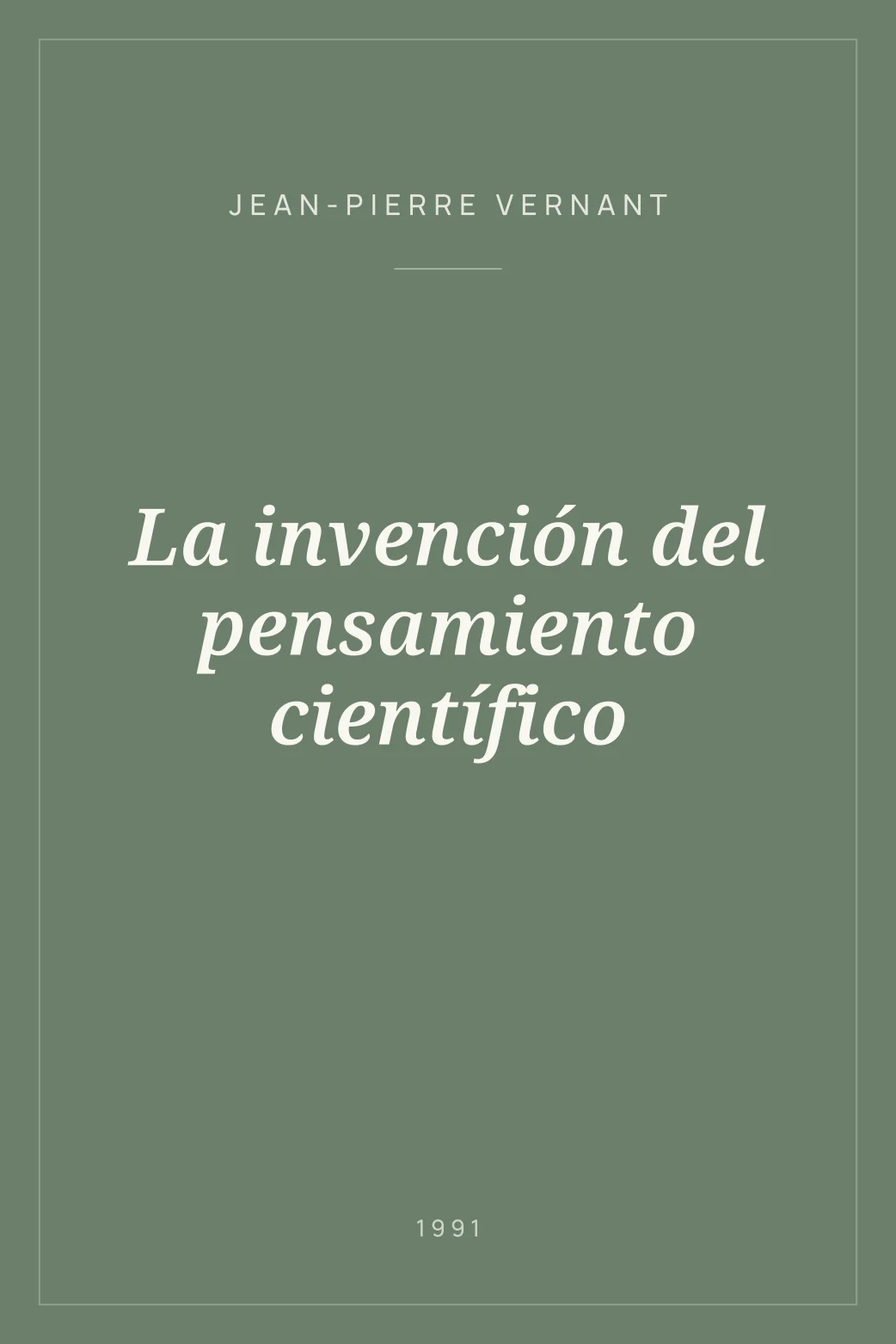 Portada de La invención del pensamiento científico