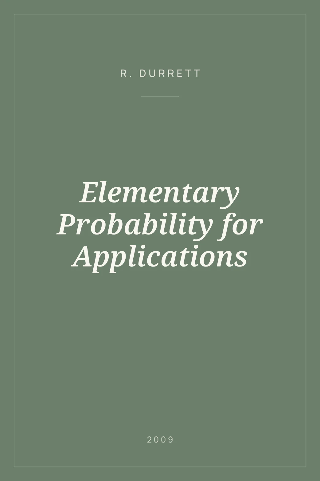 Portada de Elementary Probability for Applications