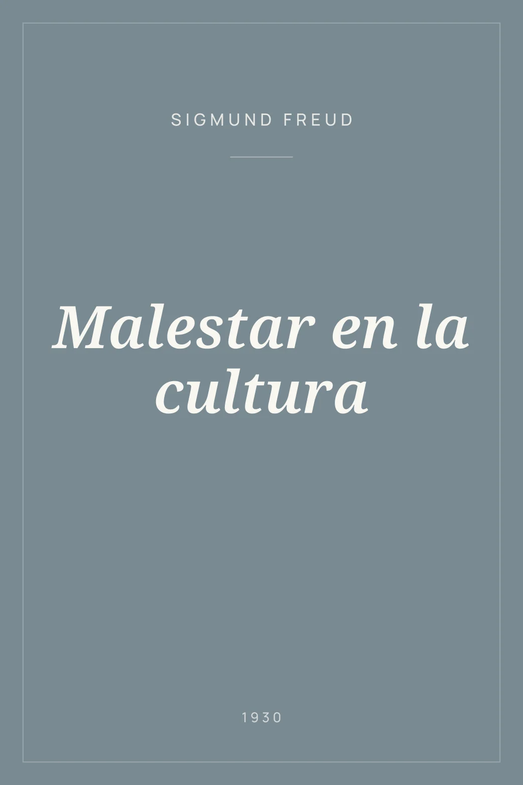 Portada de Malestar en la cultura