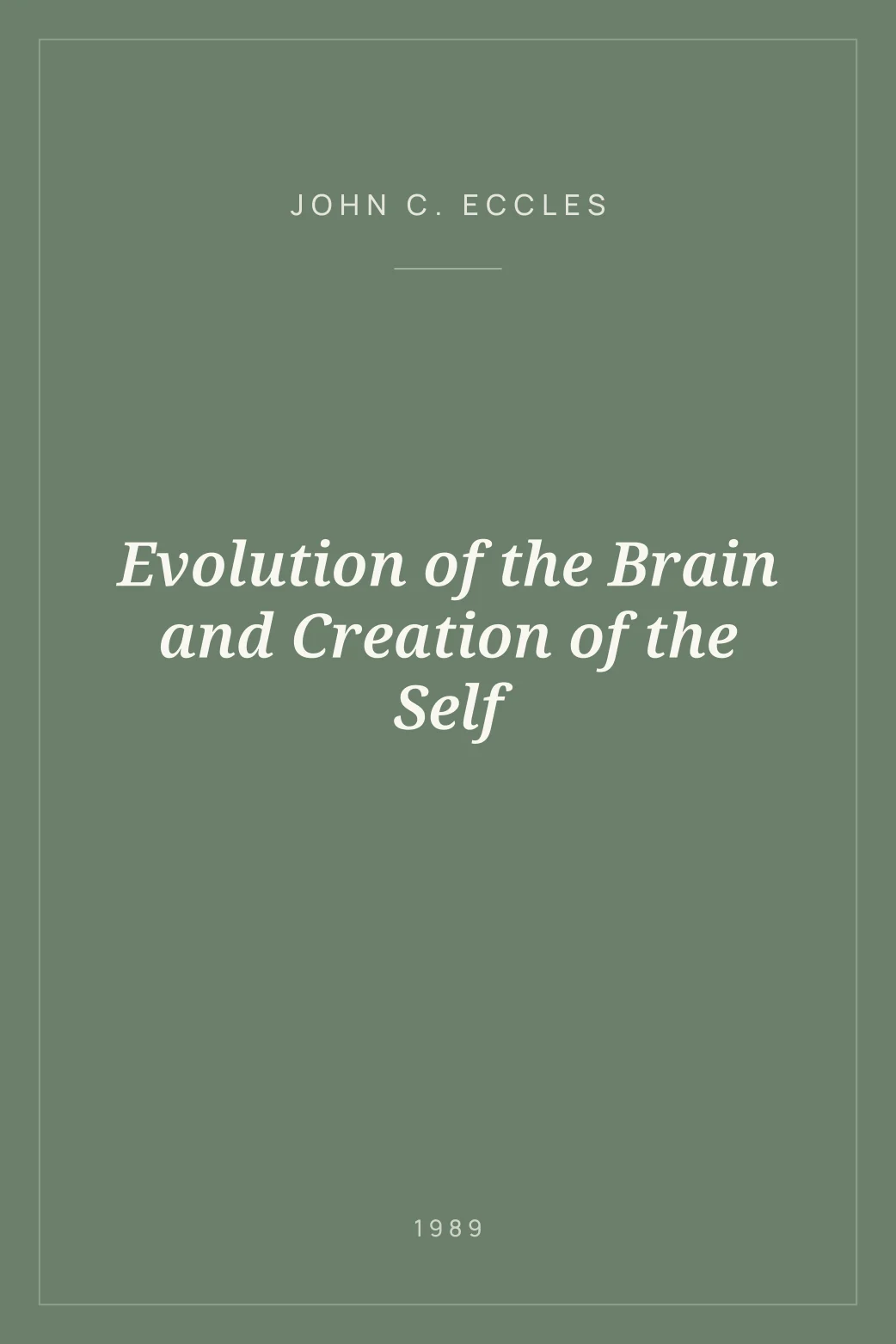 Portada de Evolution of the Brain and Creation of the Self
