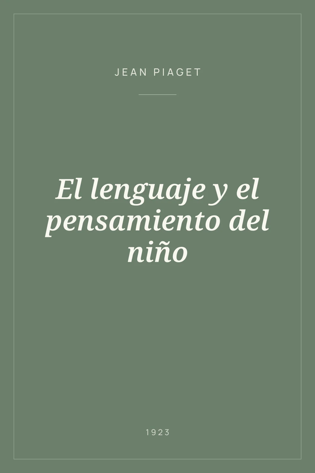 Portada de El lenguaje y el pensamiento del niño