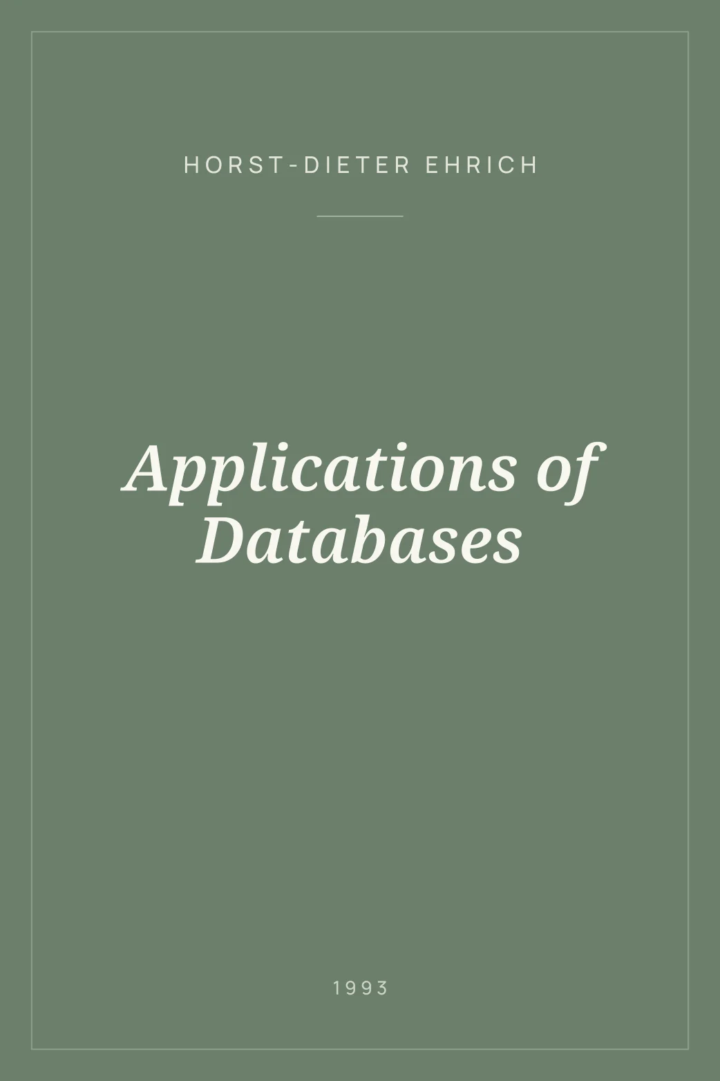 Portada de Applications of Databases