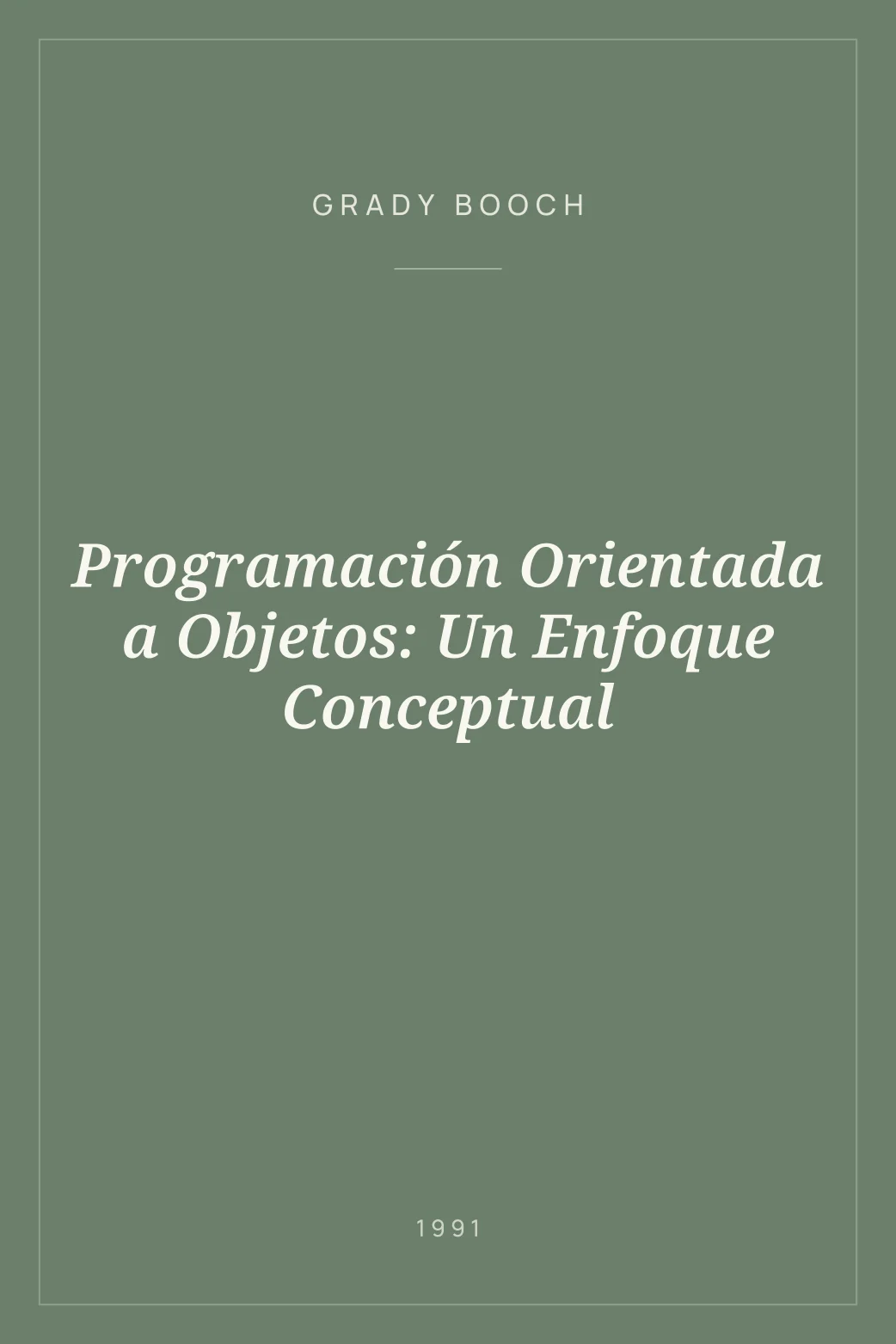 Portada de Programación Orientada a Objetos: Un Enfoque Conceptual