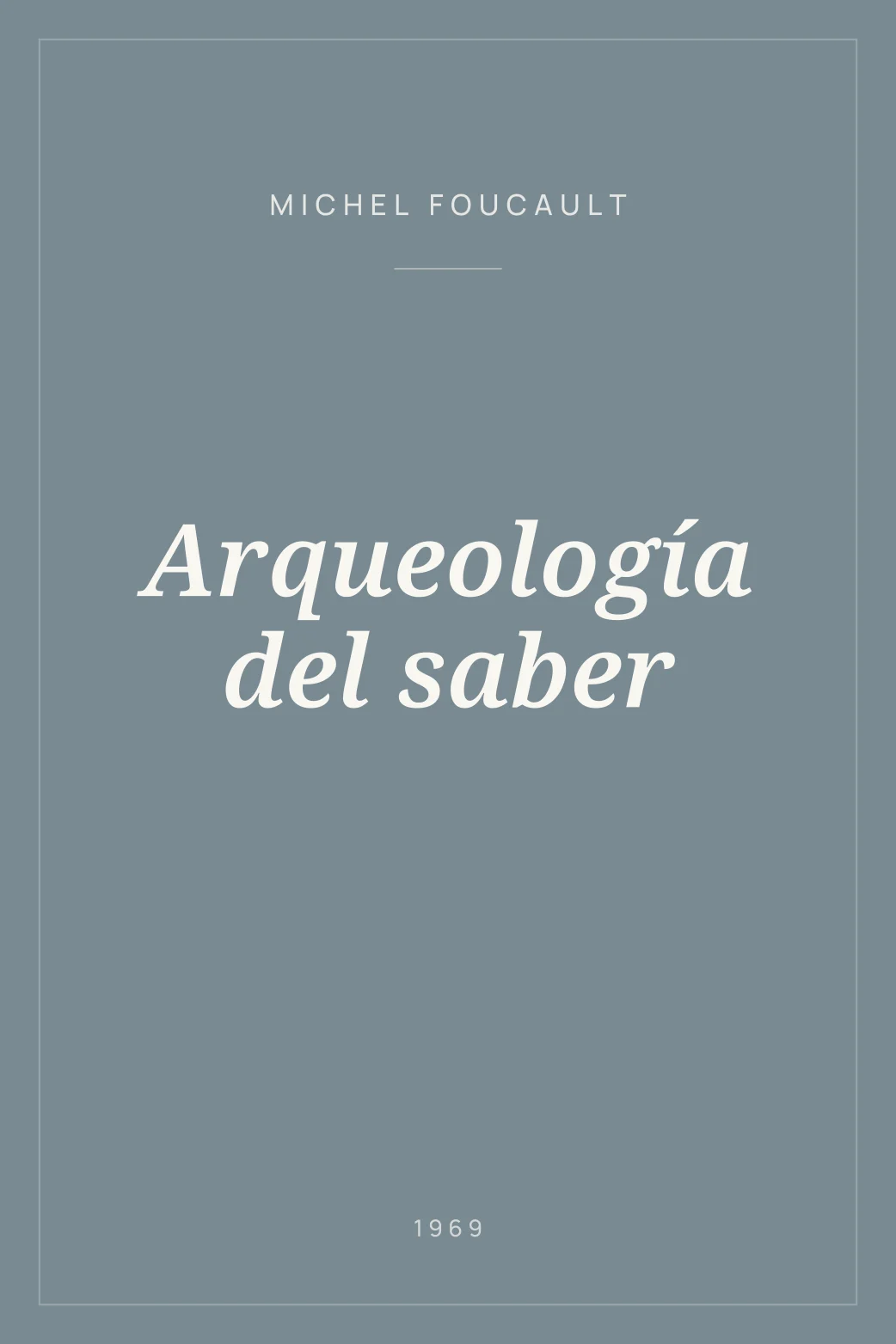 Portada de Arqueología del saber
