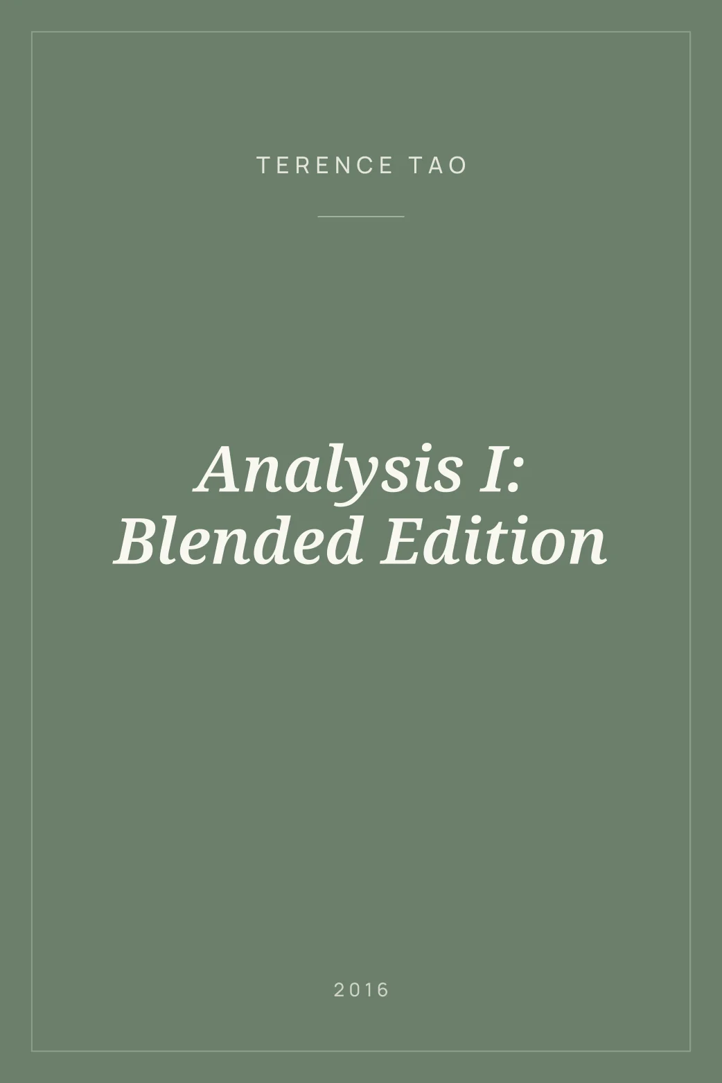 Portada de Analysis I: Blended Edition