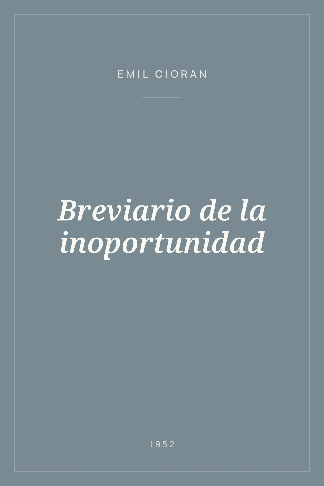 Portada de Breviario de la inoportunidad