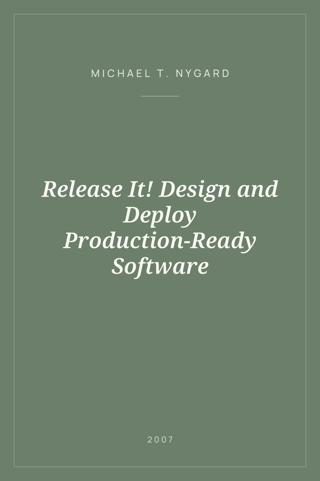 Portada de Release It! Design and Deploy Production-Ready Software
