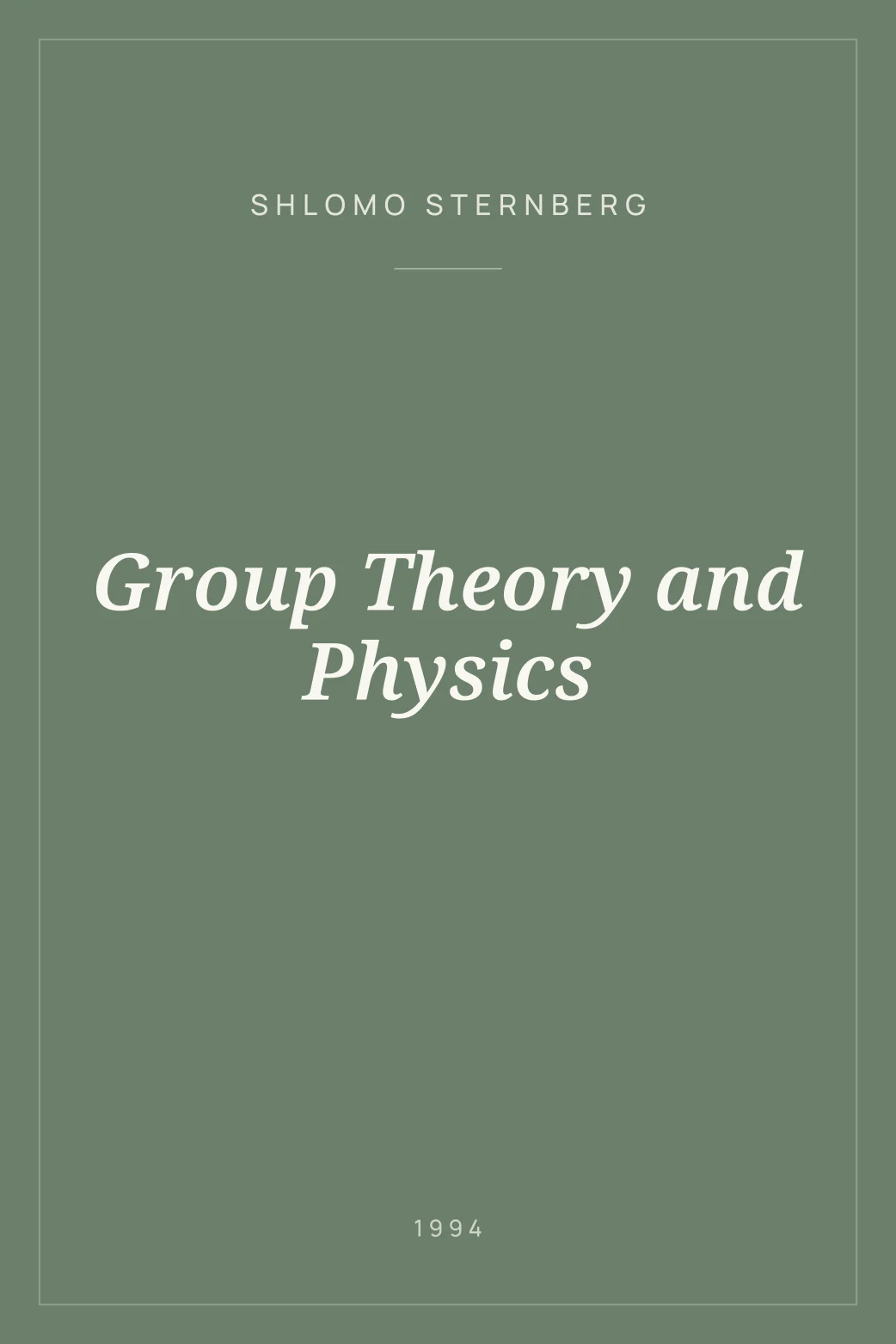 Portada de Group Theory and Physics