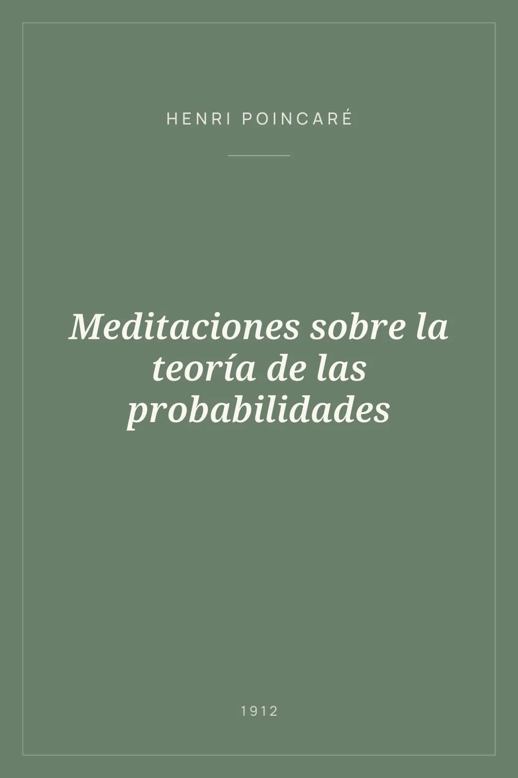Portada de Meditaciones sobre la teoría de las probabilidades