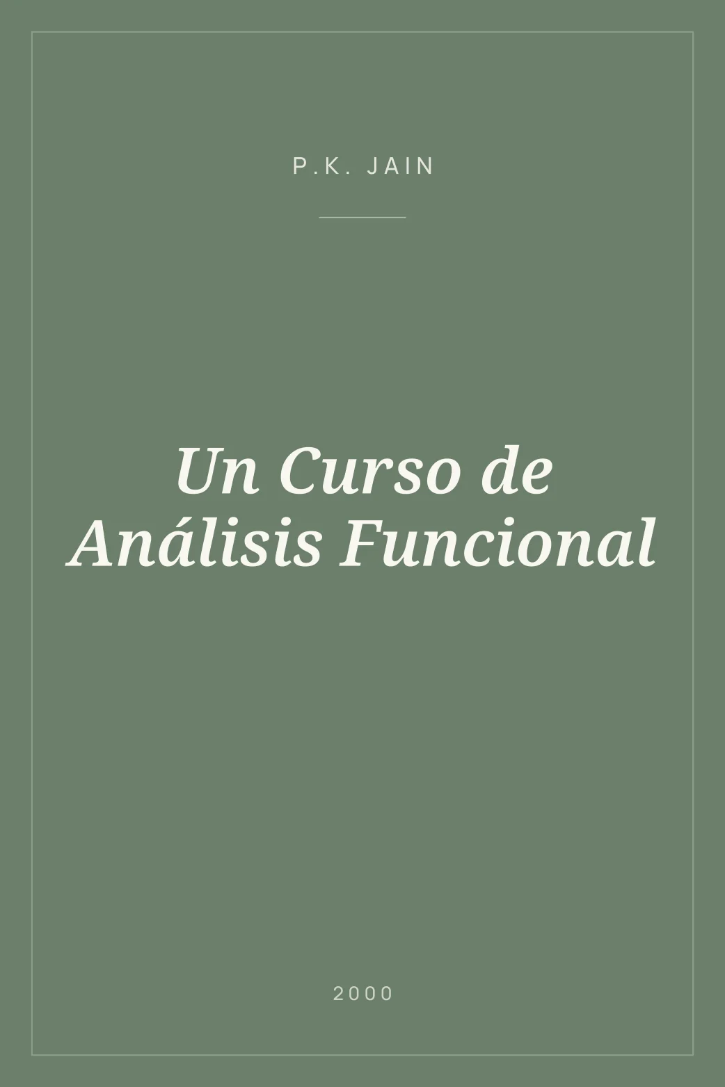 Portada de Un Curso de Análisis Funcional