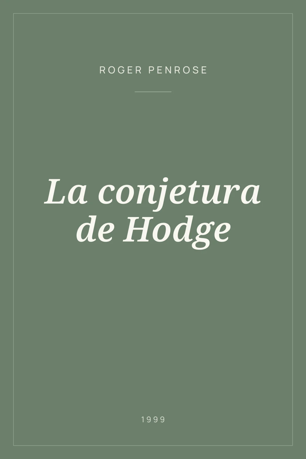 Portada de La conjetura de Hodge