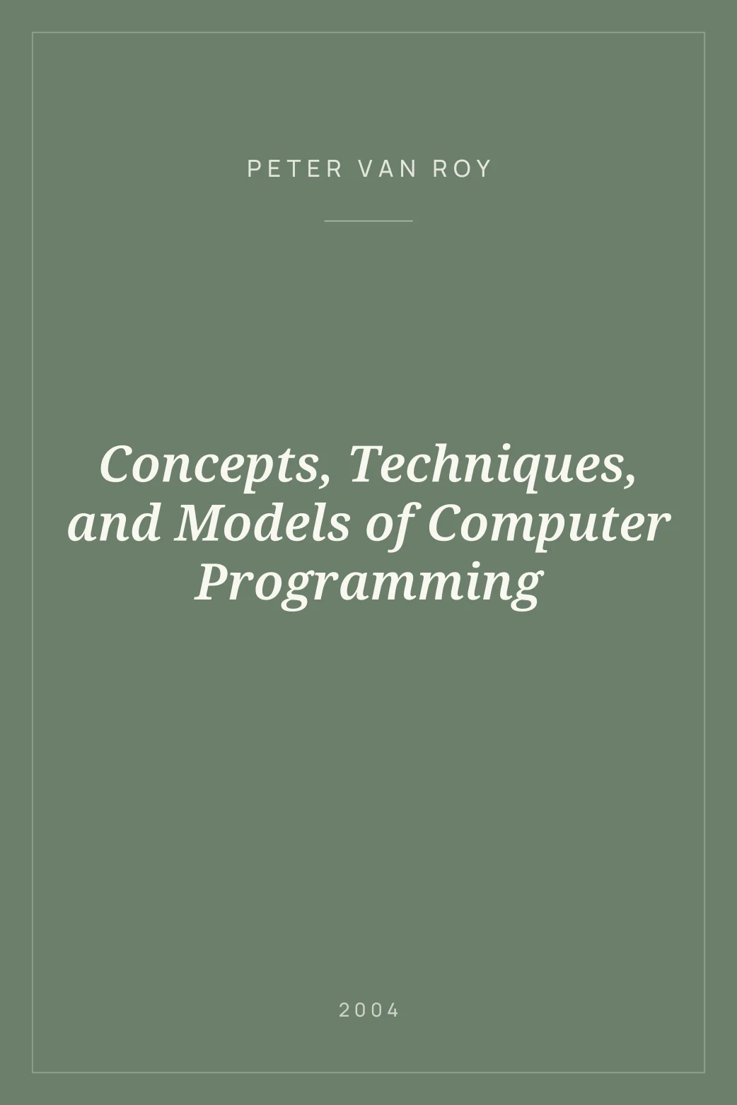 Portada de Concepts, Techniques, and Models of Computer Programming