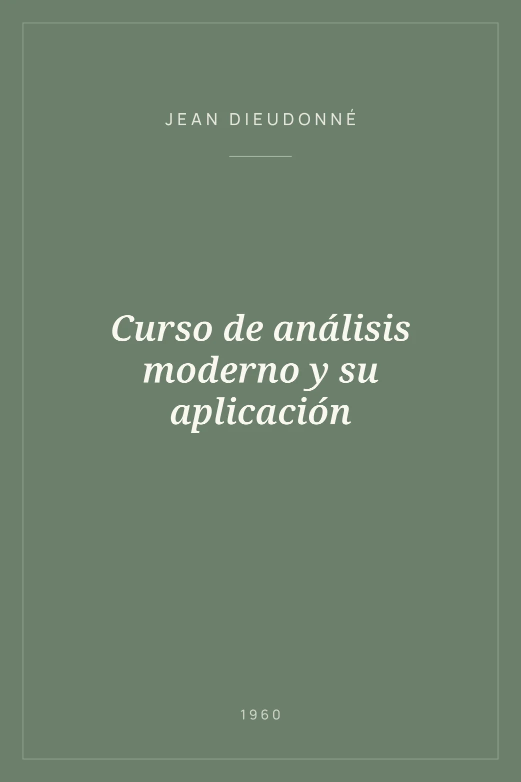 Portada de Curso de análisis moderno y su aplicación