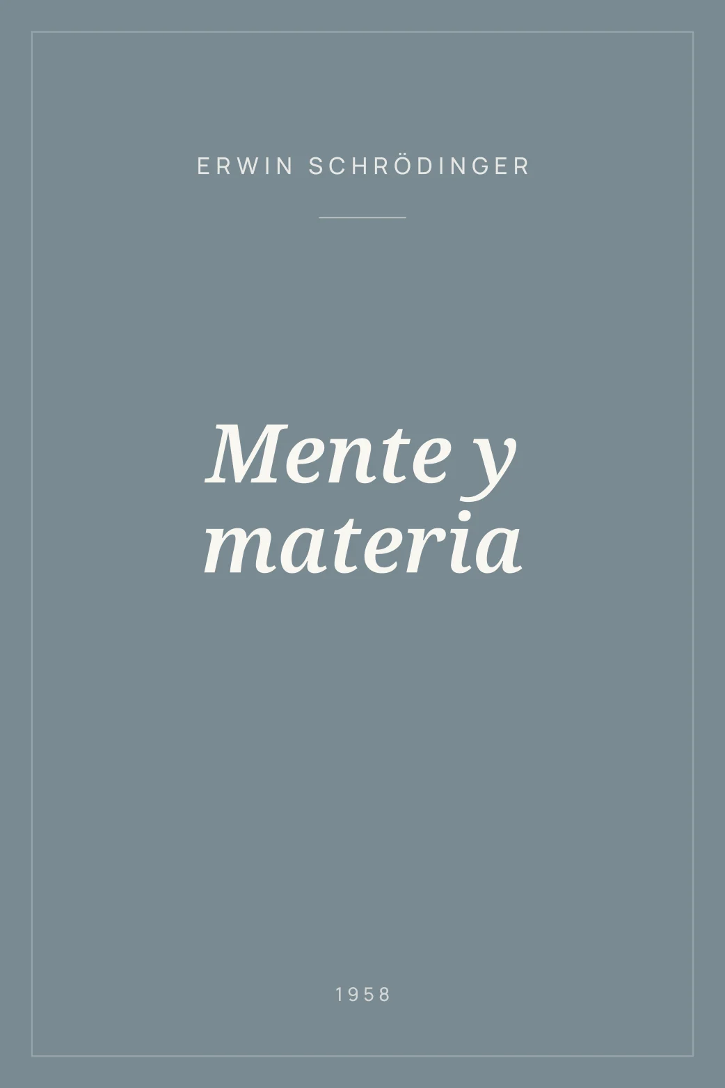 Portada de Mente y materia
