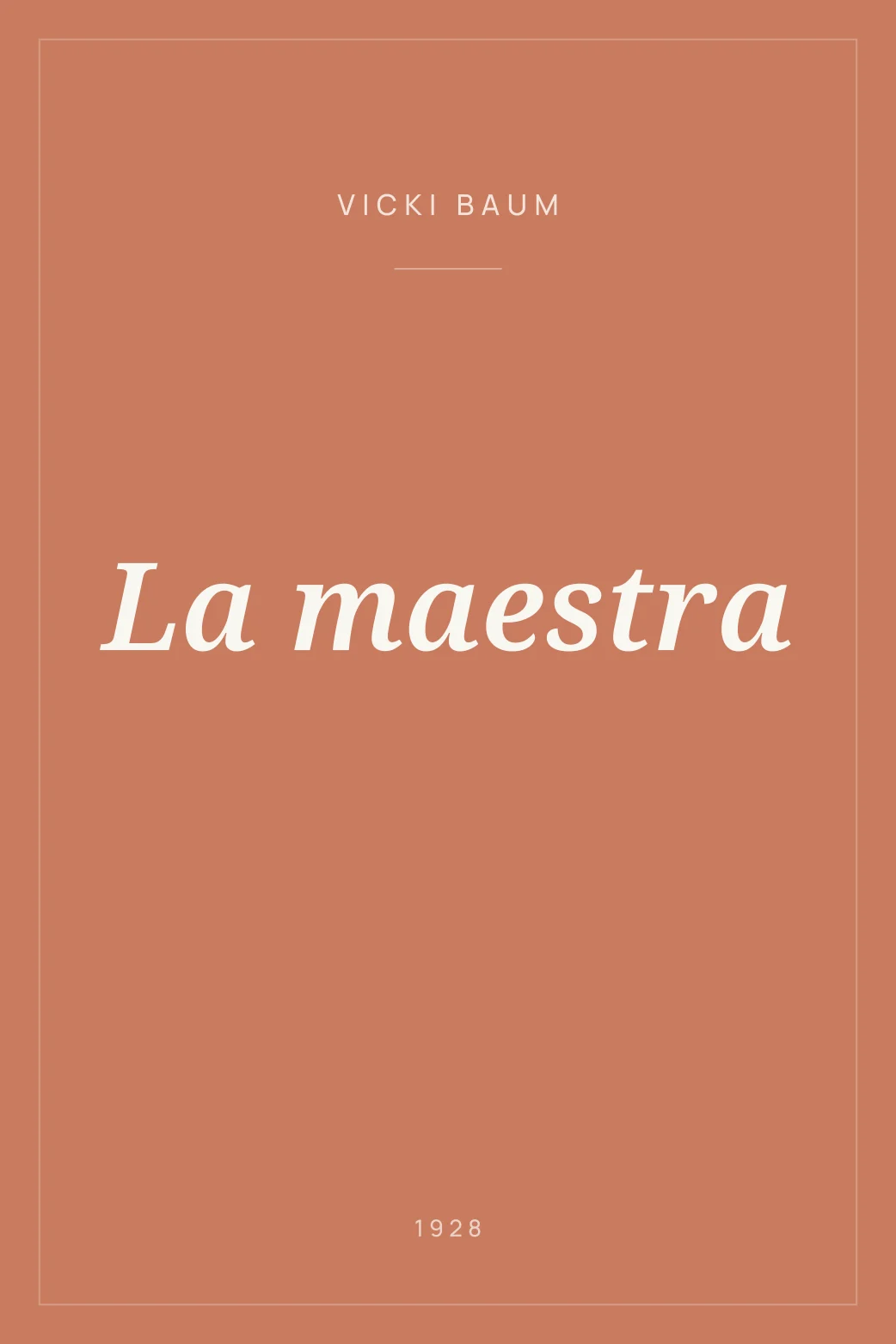 Portada de La maestra