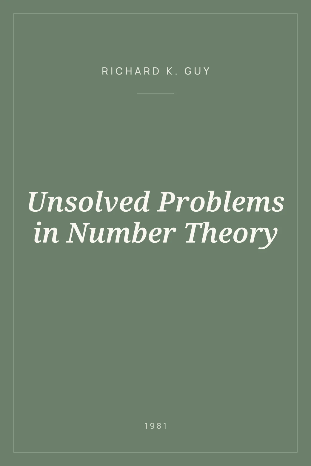 Portada de Unsolved Problems in Number Theory
