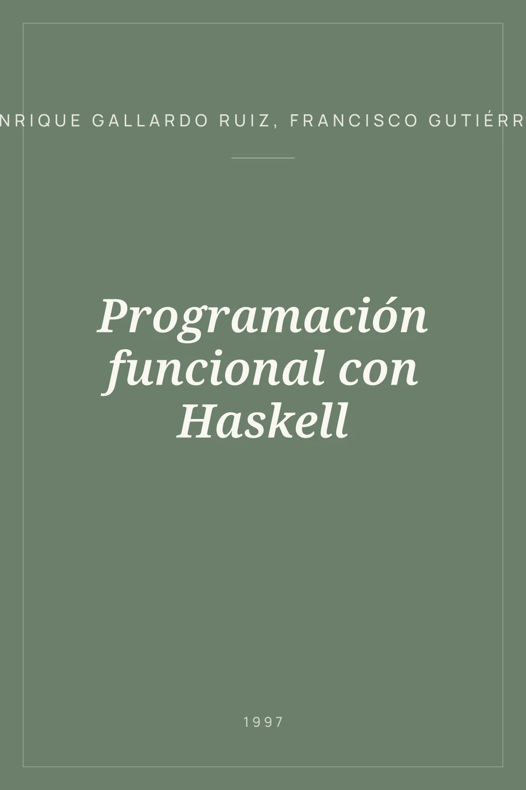 Portada de Programación funcional con Haskell