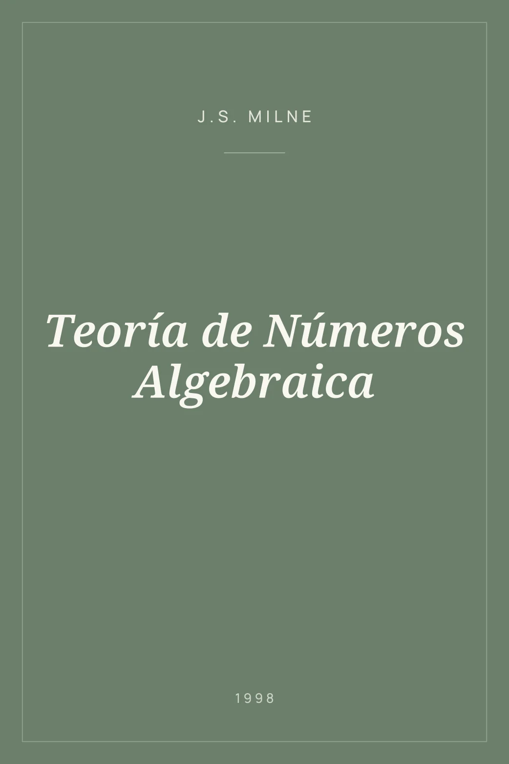 Portada de Teoría de Números Algebraica