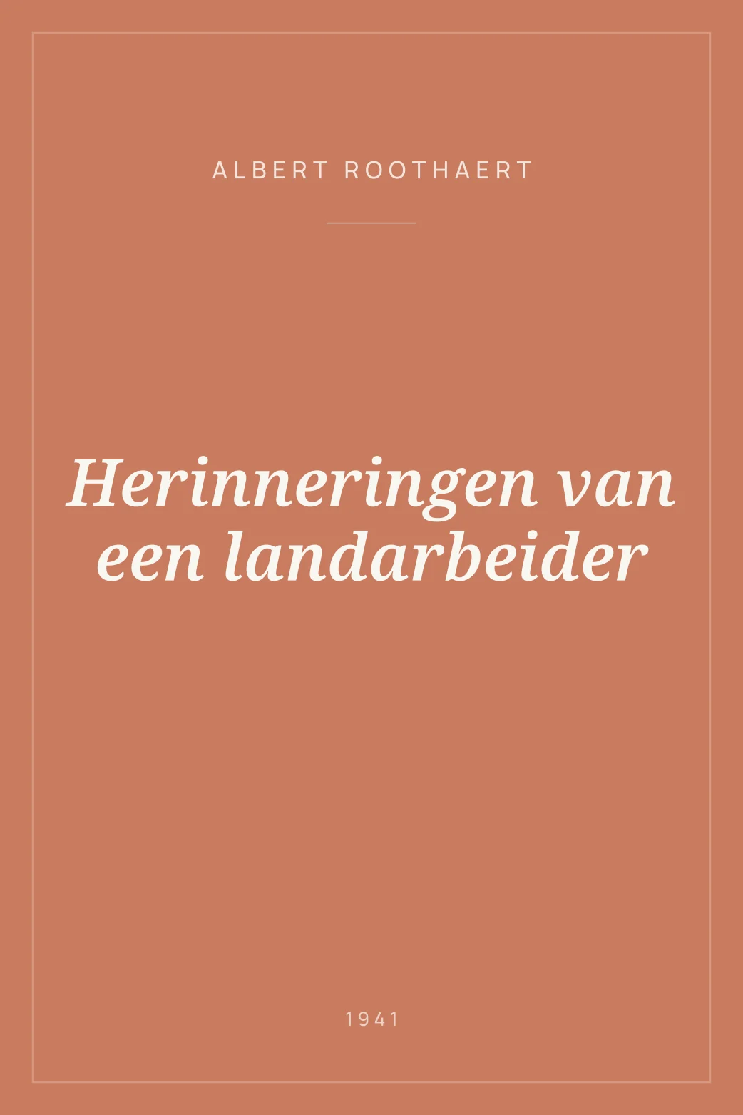 Portada de Herinneringen van een landarbeider