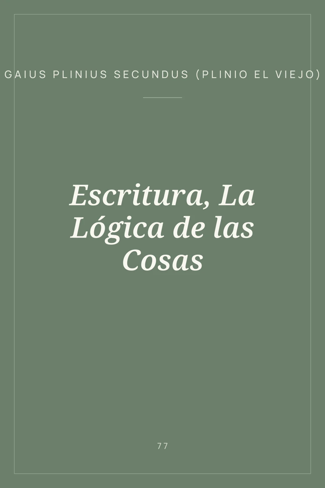 Portada de Escritura, La Lógica de las Cosas