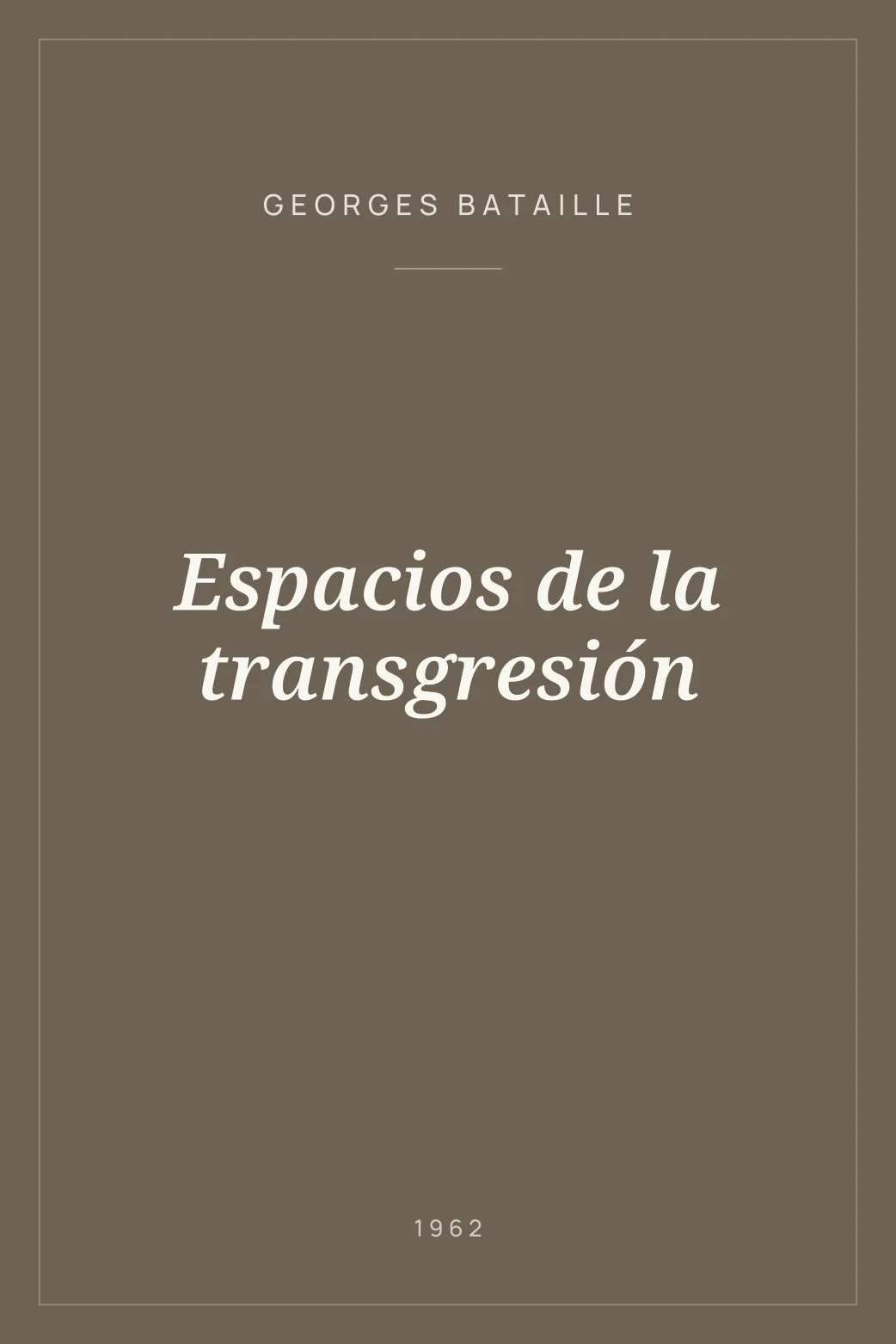 Portada de Espacios de la transgresión