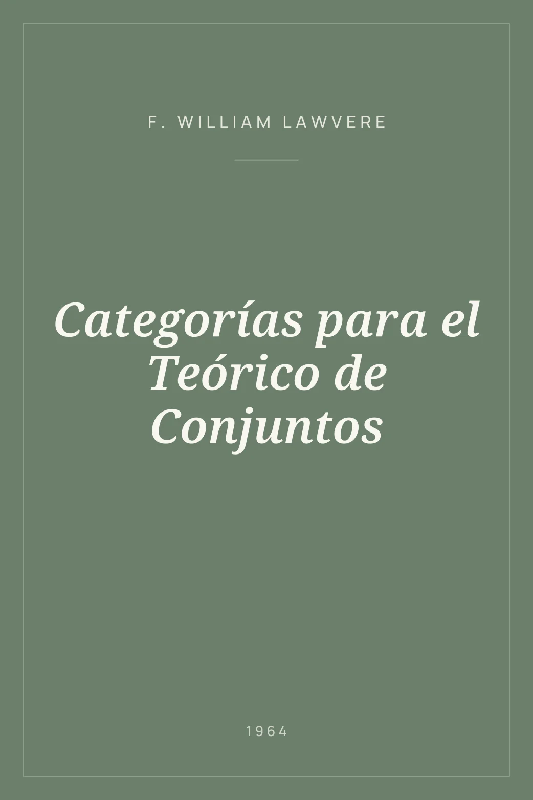 Portada de Categorías para el Teórico de Conjuntos
