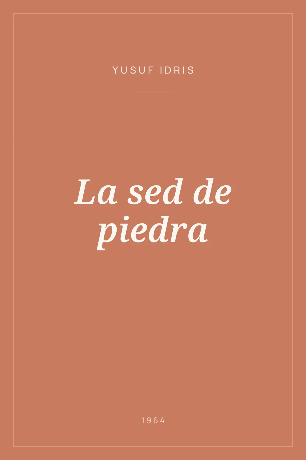 Portada de La sed de piedra
