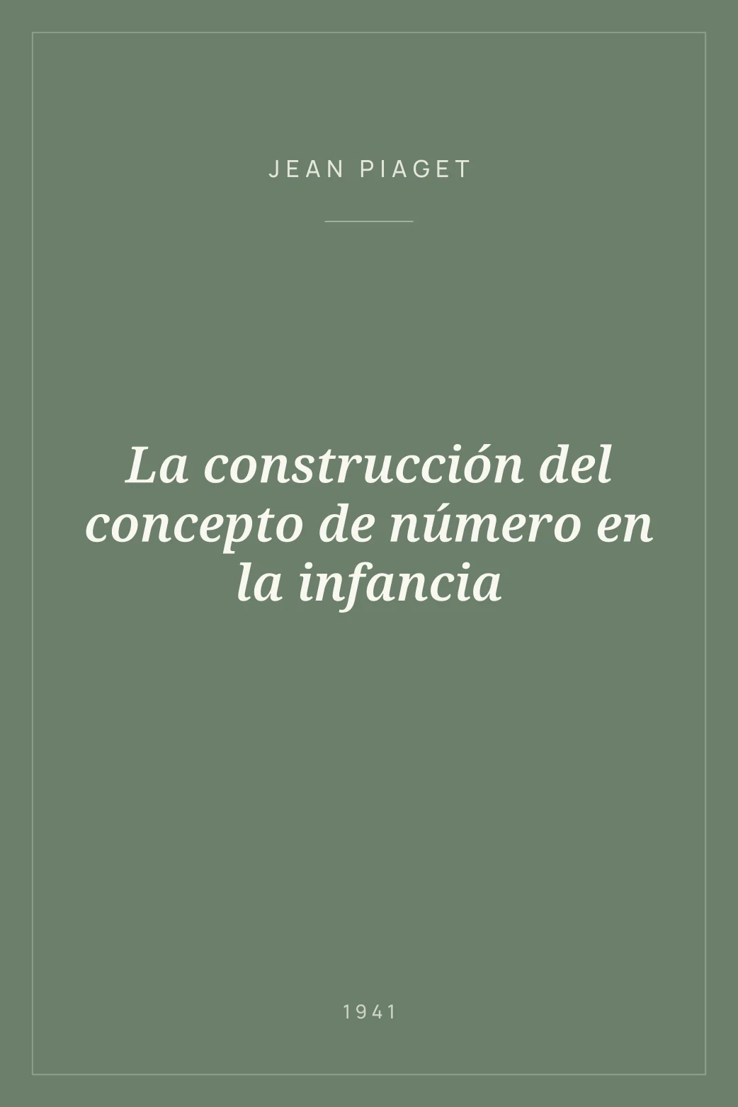 Portada de La construcción del concepto de número en la infancia