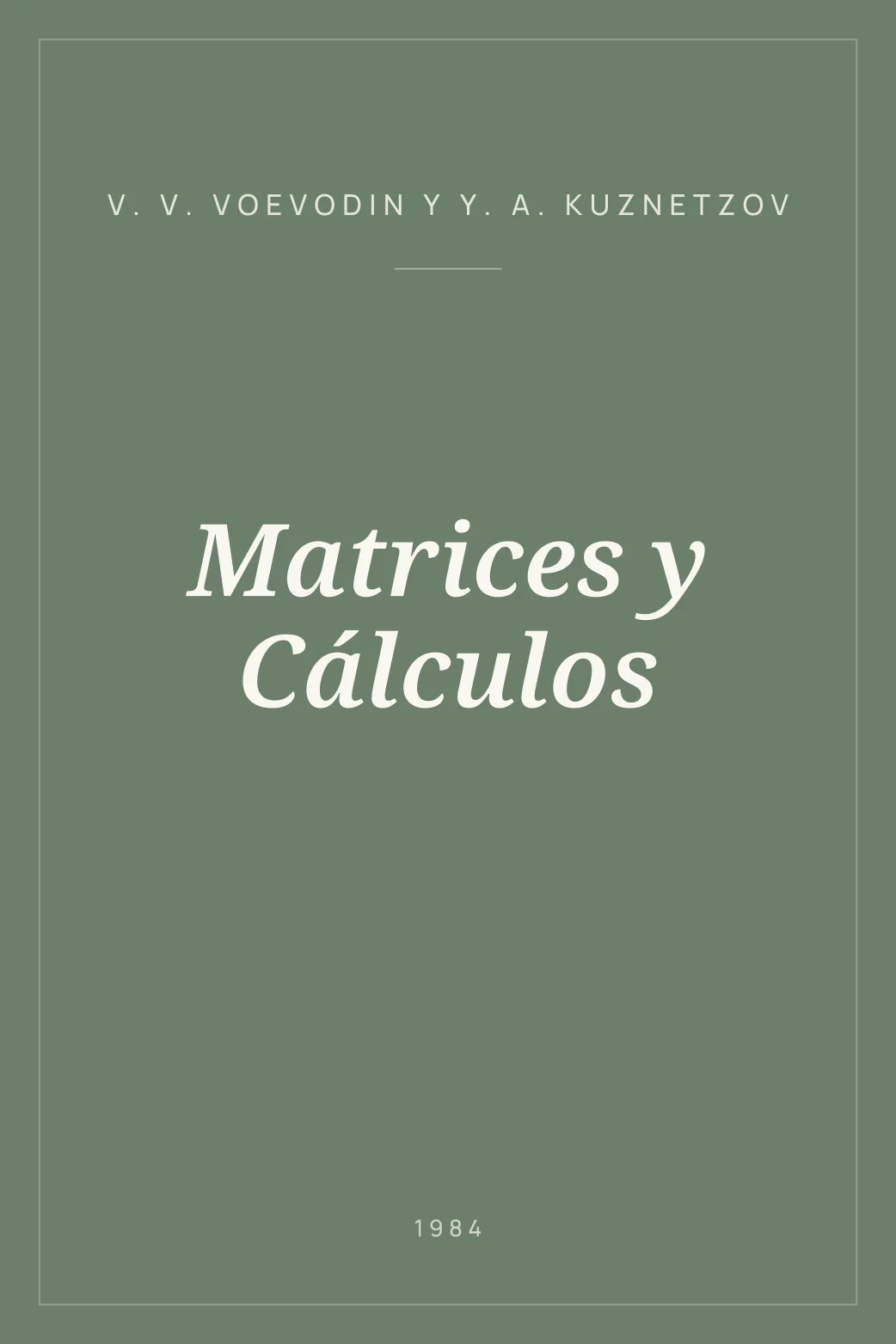 Portada de Matrices y Cálculos