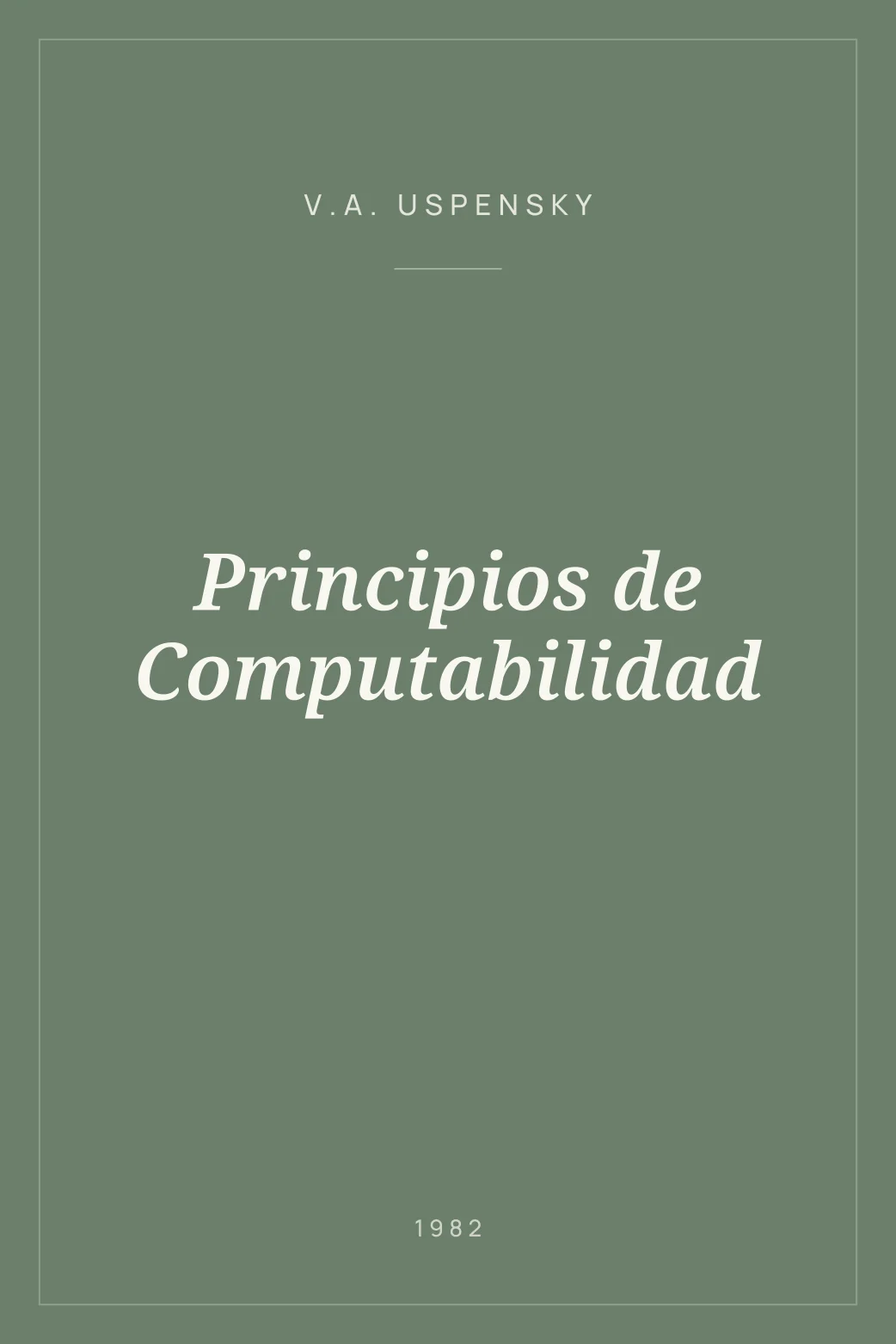 Portada de Principios de Computabilidad