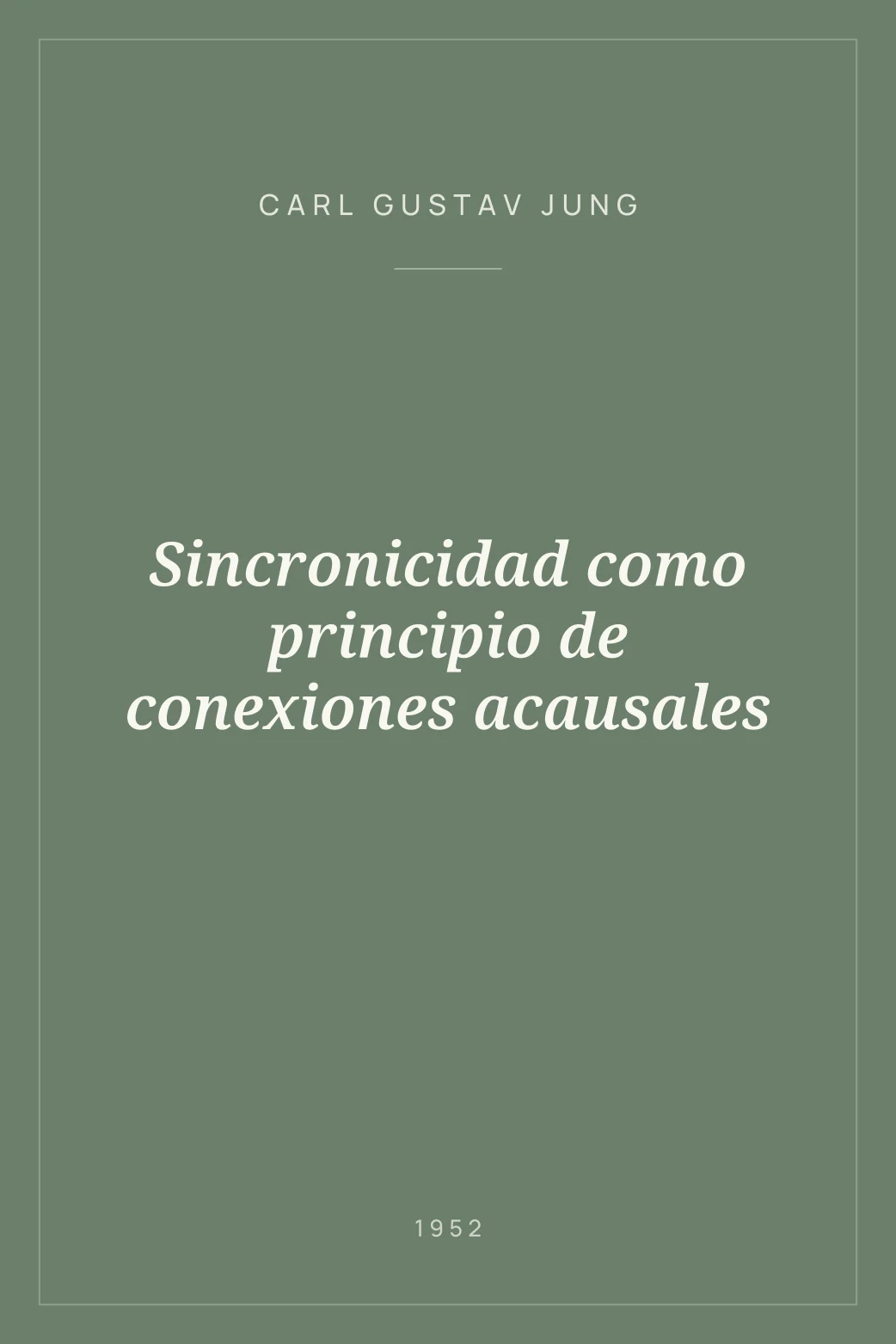 Portada de Sincronicidad como principio de conexiones acausales