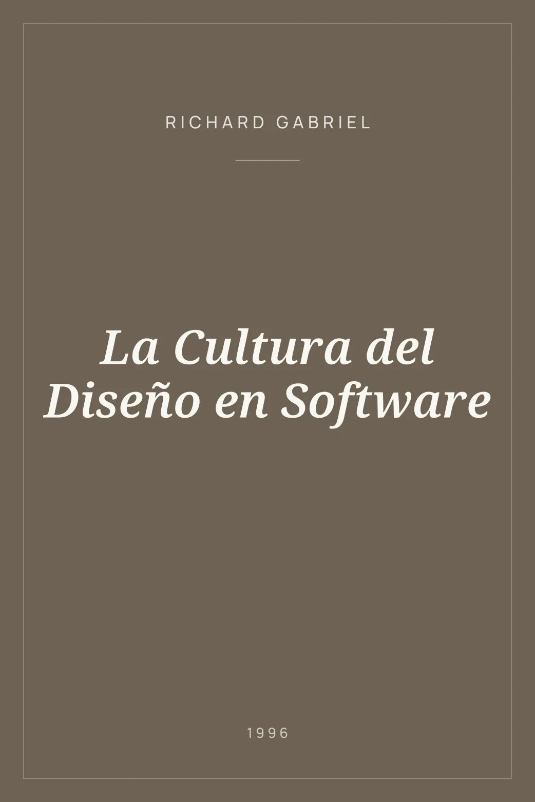 Portada de La Cultura del Diseño en Software