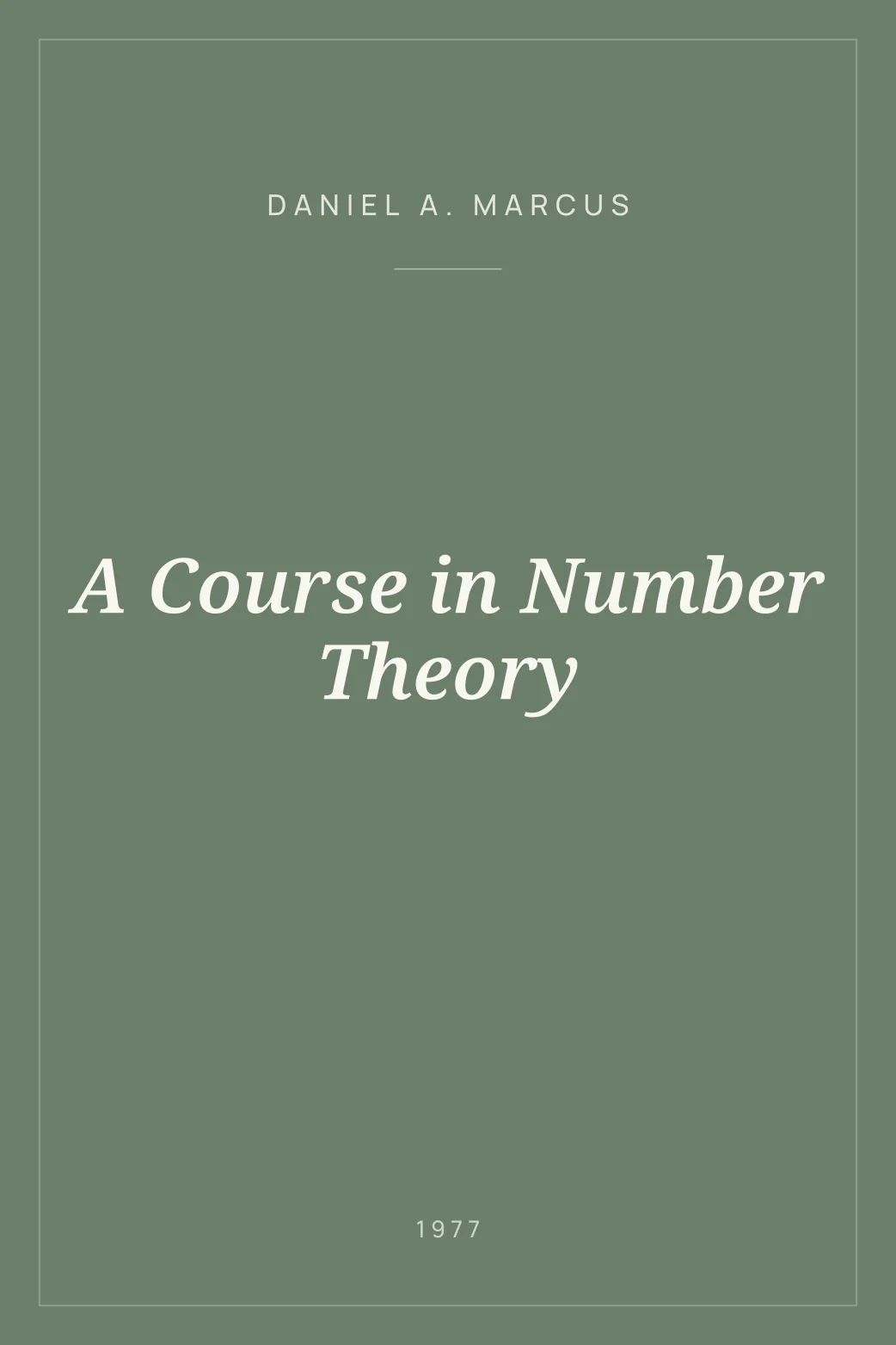 Portada de A Course in Number Theory