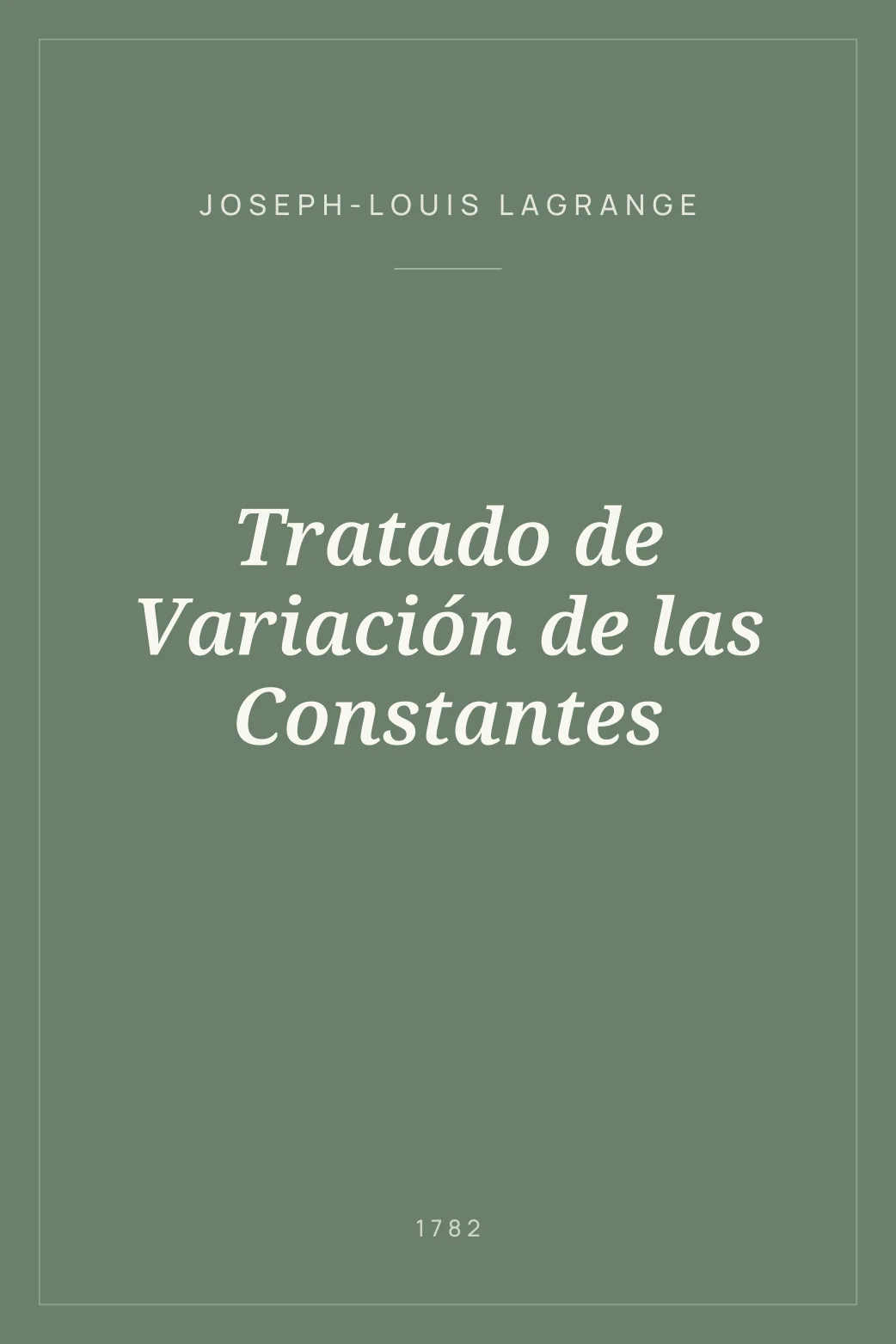 Portada de Tratado de Variación de las Constantes