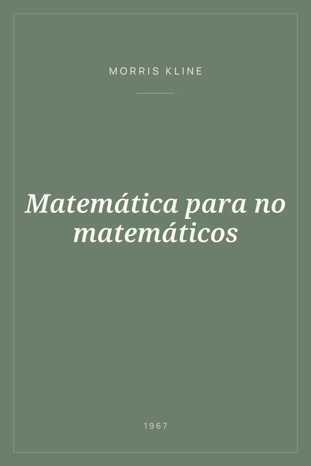 Portada de Matemática para no matemáticos